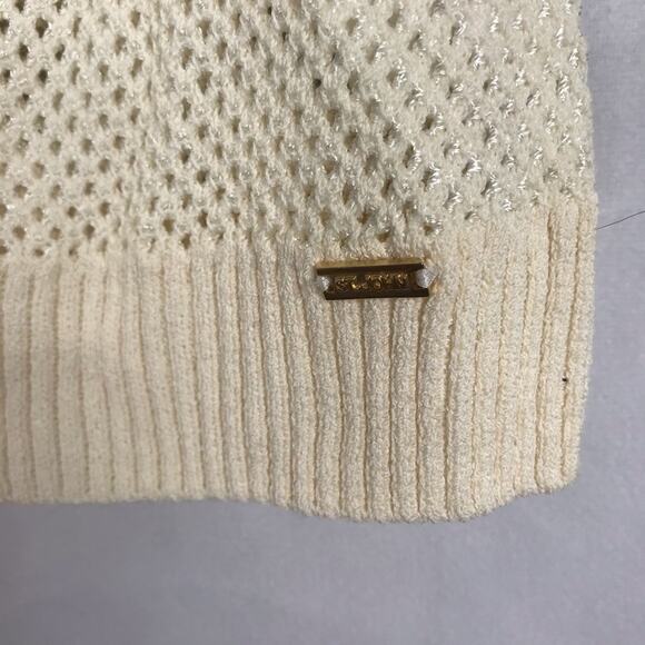 St. John wool blend open knit fitted sweatere - Picture 7 of 9